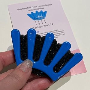 🎀🆕 Blue Five-finger Sponge Braiding Tool For Daily Use Of Rolls,Twists,Braids